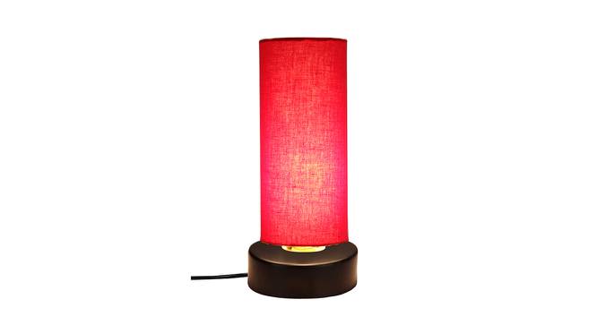 Mohammad Red Fabric Shade Table Lamp with Black  Iron  Base (Red) by Urban Ladder - Front View Design 1 - 612085