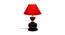 Rayden Red Fabric Shade Table Lamp with Black  Iron  Base (Red) by Urban Ladder - Front View Design 1 - 612086