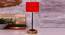 Rene Red Fabric Shade Table Lamp with Natural  Wood & Iron  Base (Red) by Urban Ladder - Front View Design 1 - 612106