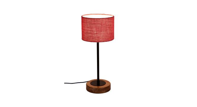 Heath Pink Natural Fiber Shade Table Lamp with Natural  Wood & Iron  Base (Pink) by Urban Ladder - Front View Design 1 - 612107