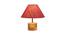 Camille Pink Natural Fiber Shade Table Lamp with Natural  Wooden Base (Pink) by Urban Ladder - Front View Design 1 - 612120