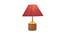 Joy Pink Natural Fiber Shade Table Lamp with Natural  Wooden Base (Pink) by Urban Ladder - Front View Design 1 - 612122