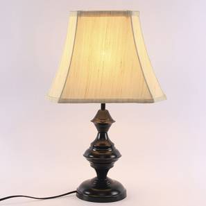 Daquan Off White Fabric Shade Table Lamp with Black Iron Base-image-28