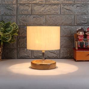 Palmyra Off White Fabric Shade Table Lamp with Natural Wooden Base-image-33