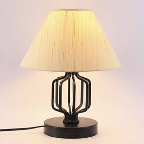 Mildrid Off White Fabric Shade Table Lamp with Black Iron Base-image-47