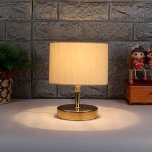 Cheney Off White Fabric Shade Table Lamp with Gold Metal Base-image-4