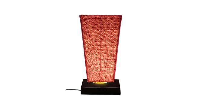 Sam Pink Natural Fiber Shade Table Lamp with Black  Iron  Base (Pink) by Urban Ladder - Front View Design 1 - 612173