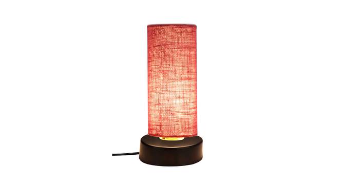 Layne Pink Natural Fiber Shade Table Lamp with Black  Iron  Base (Pink) by Urban Ladder - Front View Design 1 - 612174