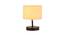 Toni Off White Fabric Shade Table Lamp with Black  Iron  Base (Off White) by Urban Ladder - Front View Design 1 - 612178