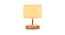 Palmyra Off White Fabric Shade Table Lamp with Natural  Wooden Base (Off White) by Urban Ladder - Front View Design 1 - 612180