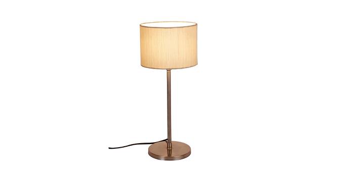 Riggs Off White Fabric Shade Table Lamp with Steel  Steel  Base (Off White) by Urban Ladder - Front View Design 1 - 612187