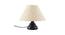 Rawnie Off White Fabric Shade Table Lamp with Black  Iron  Base (Off White) by Urban Ladder - Front View Design 1 - 612201
