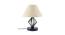 Tylee Off White Fabric Shade Table Lamp with Black  Iron  Base (Off White) by Urban Ladder - Front View Design 1 - 612205