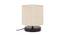 Ainsworth Off White Fabric Shade Table Lamp with Black  Iron  Base (Off White) by Urban Ladder - Front View Design 1 - 612209