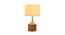 Curtis Off White Fabric Shade Table Lamp with Natural  Wooden Base (Off White) by Urban Ladder - Front View Design 1 - 612213
