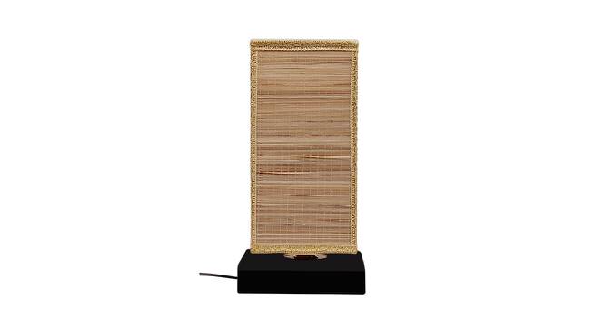 Chris Beige Bamboo Shade Table Lamp with Black  Iron  Base (Beige) by Urban Ladder - Design 1 Side View - 612455