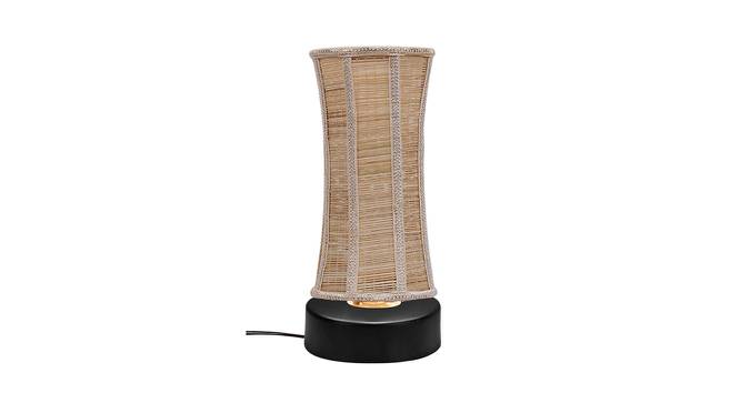 Zeke Beige Bamboo Shade Table Lamp with Black  Iron  Base (Beige) by Urban Ladder - Design 1 Side View - 612457