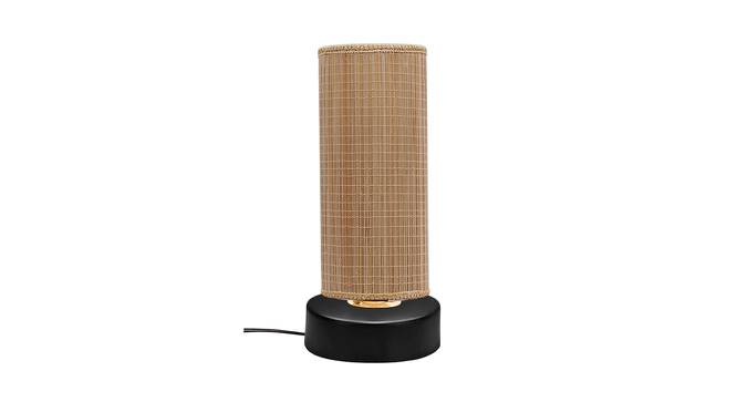 Noe Beige Bamboo Shade Table Lamp with Black  Iron  Base (Beige) by Urban Ladder - Design 1 Side View - 612458