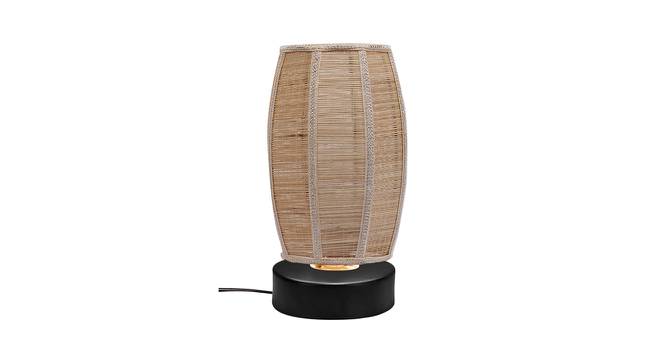 Alberto Beige Bamboo Shade Table Lamp with Black  Iron  Base (Beige) by Urban Ladder - Design 1 Side View - 612459