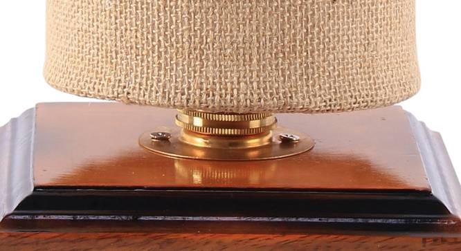 Elger Beige Natural Fiber Shade Table Lamp with Brown  Wooden Base (Beige) by Urban Ladder - Design 1 Side View - 612469