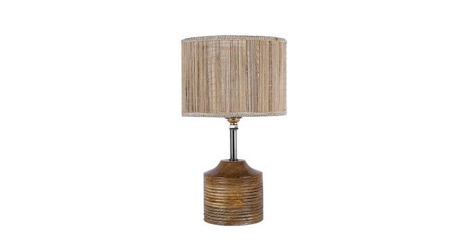 Colette Beige Bamboo Shade Table Lamp with Natural  Wooden Base (Beige) by Urban Ladder - Design 1 Side View - 612473