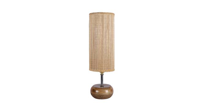 Leslie Beige Bamboo Shade Table Lamp with Natural  Wooden Base (Beige) by Urban Ladder - Design 1 Side View - 612474