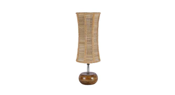 Margaret Beige Bamboo Shade Table Lamp with Natural  Wooden Base (Beige) by Urban Ladder - Design 1 Side View - 612476