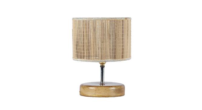 Sadra Beige Bamboo Shade Table Lamp with Natural  Wooden Base (Beige) by Urban Ladder - Design 1 Side View - 612478