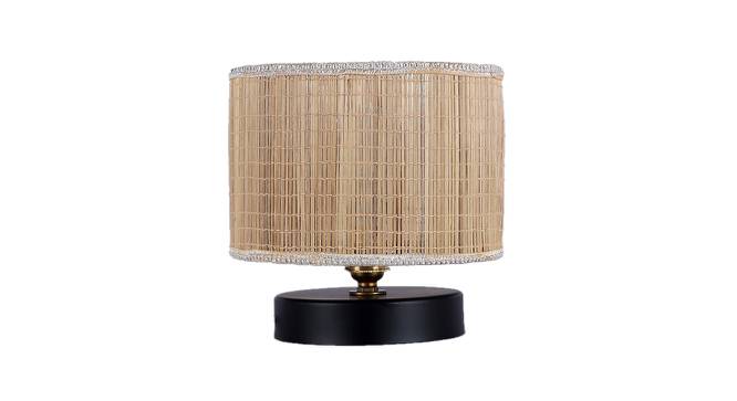 Geoffrey Beige Bamboo Shade Table Lamp with Black  Iron  Base (Beige) by Urban Ladder - Design 1 Side View - 612480