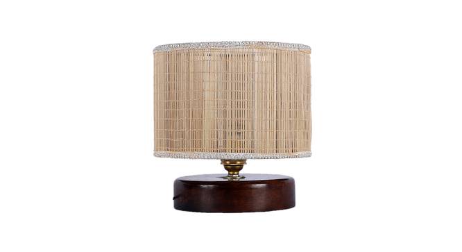 Graham Beige Bamboo Shade Table Lamp with Brown  Wooden Base (Beige) by Urban Ladder - Design 1 Side View - 612482