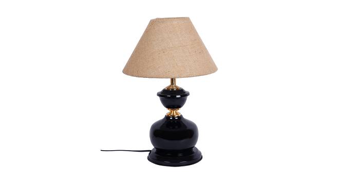 Douglas Beige Natural Fiber Shade Table Lamp with Black  Iron  Base (Beige) by Urban Ladder - Design 1 Side View - 612702