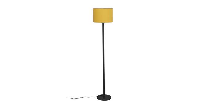 Krew Yellow Fabric Shade Floor Lamp with Black  Iron Base (Yellow) by Urban Ladder - Design 1 Side View - 612794