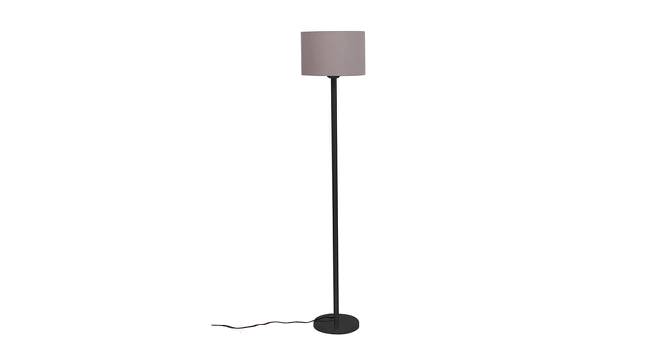 Tomas Grey Fabric Shade Floor Lamp with Black  Iron Base (Grey) by Urban Ladder - Design 1 Side View - 612795