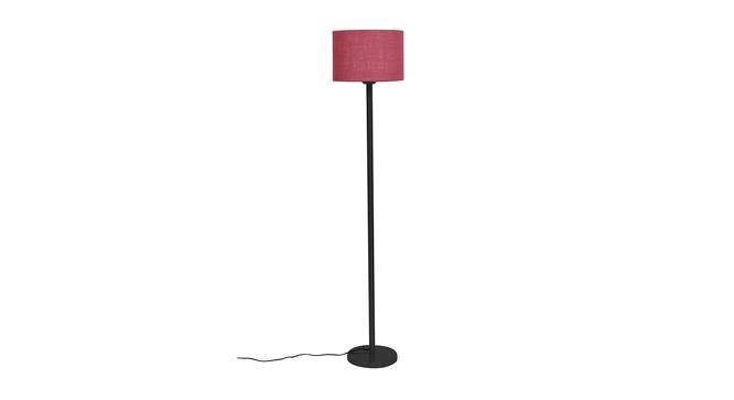 Jefferson Pink Fabric Shade Floor Lamp with Black  Iron Base (Pink) by Urban Ladder - Design 1 Side View - 612796