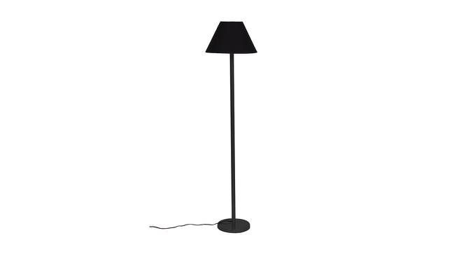 Vihaan Black Fabric Shade Floor Lamp with Black  Iron Base (Black) by Urban Ladder - Design 1 Side View - 612809