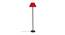Jamie Red Fabric Shade Floor Lamp with Black  Iron Base (Red) by Urban Ladder - Design 1 Side View - 612810
