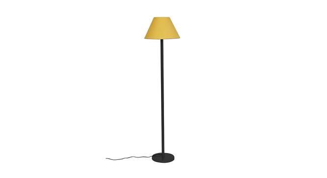 Brendan Yellow Fabric Shade Floor Lamp with Black  Iron Base (Yellow) by Urban Ladder - Design 1 Side View - 612814