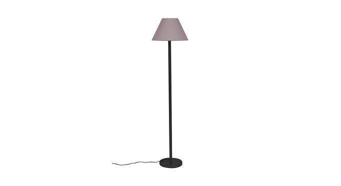 Jagger Grey Fabric Shade Floor Lamp with Black  Iron Base (Grey) by Urban Ladder - Design 1 Side View - 612816