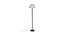Nathanael White Natural Fiber Shade Floor Lamp with Black  Iron Base (White) by Urban Ladder - Design 1 Side View - 612821