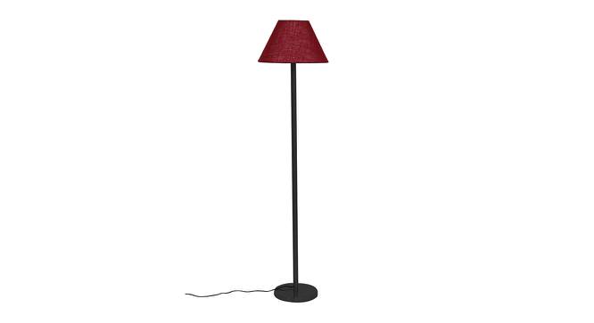 Darren Maroon Natural Fiber Shade Floor Lamp with Black  Iron Base (Maroon) by Urban Ladder - Design 1 Side View - 612823
