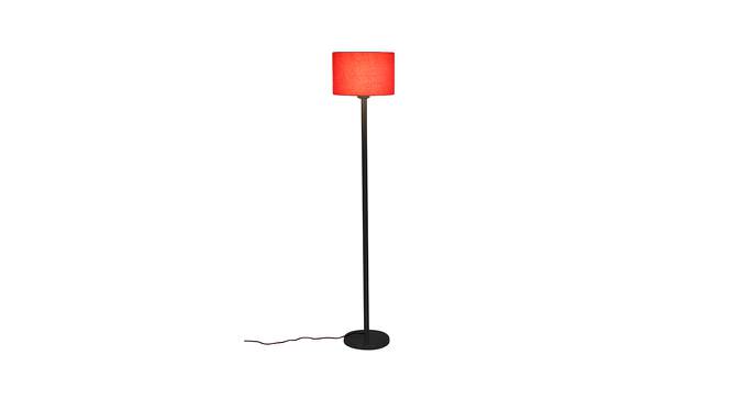 Anakin Orange Fabric Shade Floor Lamp with Black  Iron Base (Orange) by Urban Ladder - Front View Design 1 - 612869