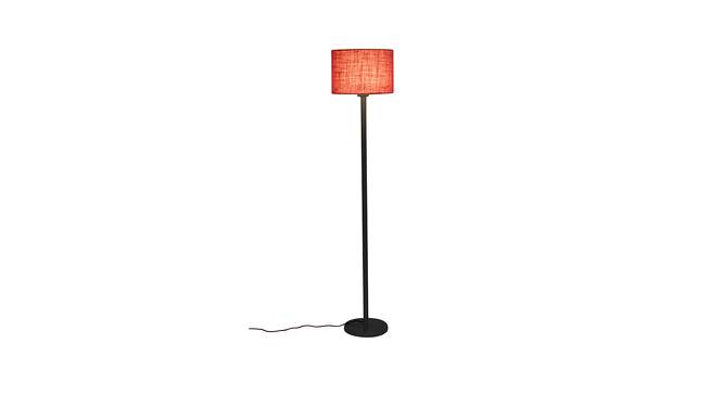 Jefferson Pink Fabric Shade Floor Lamp with Black  Iron Base (Pink) by Urban Ladder - Front View Design 1 - 612872