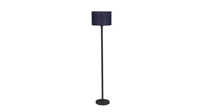 Bruno Blue Natural Fiber Shade Floor Lamp with Black  Iron Base (Blue) by Urban Ladder - Front View Design 1 - 612874
