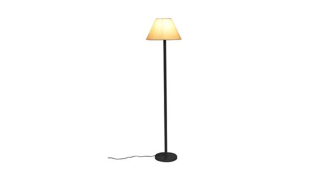 Mathew Off White Fabric Shade Floor Lamp with Black  Iron Base (Off White) by Urban Ladder - Front View Design 1 - 612878