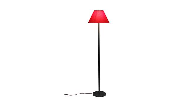 Jamie Red Fabric Shade Floor Lamp with Black  Iron Base (Red) by Urban Ladder - Front View Design 1 - 612880