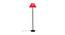 Jamie Red Fabric Shade Floor Lamp with Black  Iron Base (Red) by Urban Ladder - Front View Design 1 - 612880