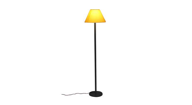 Brendan Yellow Fabric Shade Floor Lamp with Black  Iron Base (Yellow) by Urban Ladder - Front View Design 1 - 612882