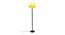 Brendan Yellow Fabric Shade Floor Lamp with Black  Iron Base (Yellow) by Urban Ladder - Front View Design 1 - 612882