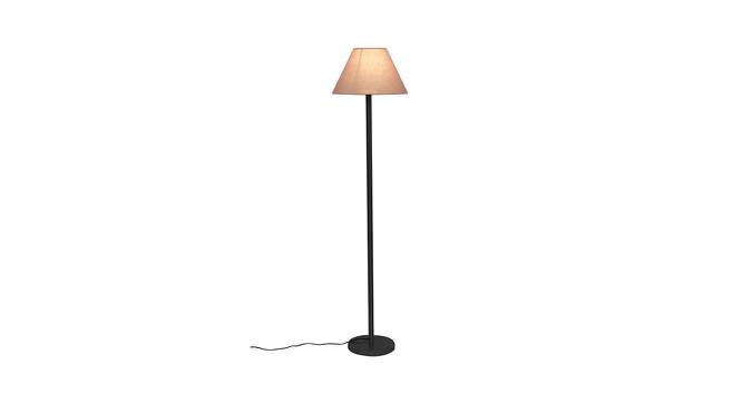 Jagger Grey Fabric Shade Floor Lamp with Black  Iron Base (Grey) by Urban Ladder - Front View Design 1 - 612883