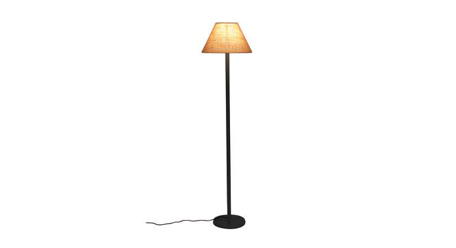 Harry Beige Natural Fiber Shade Floor Lamp with Black  Iron Base (Beige) by Urban Ladder - Front View Design 1 - 612885